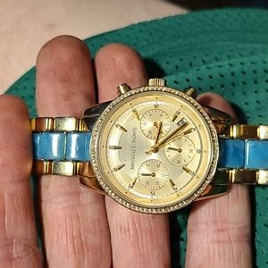 MICHAEL KORS "Ritz" (MK6328) Gold/Teal  Women's Watch